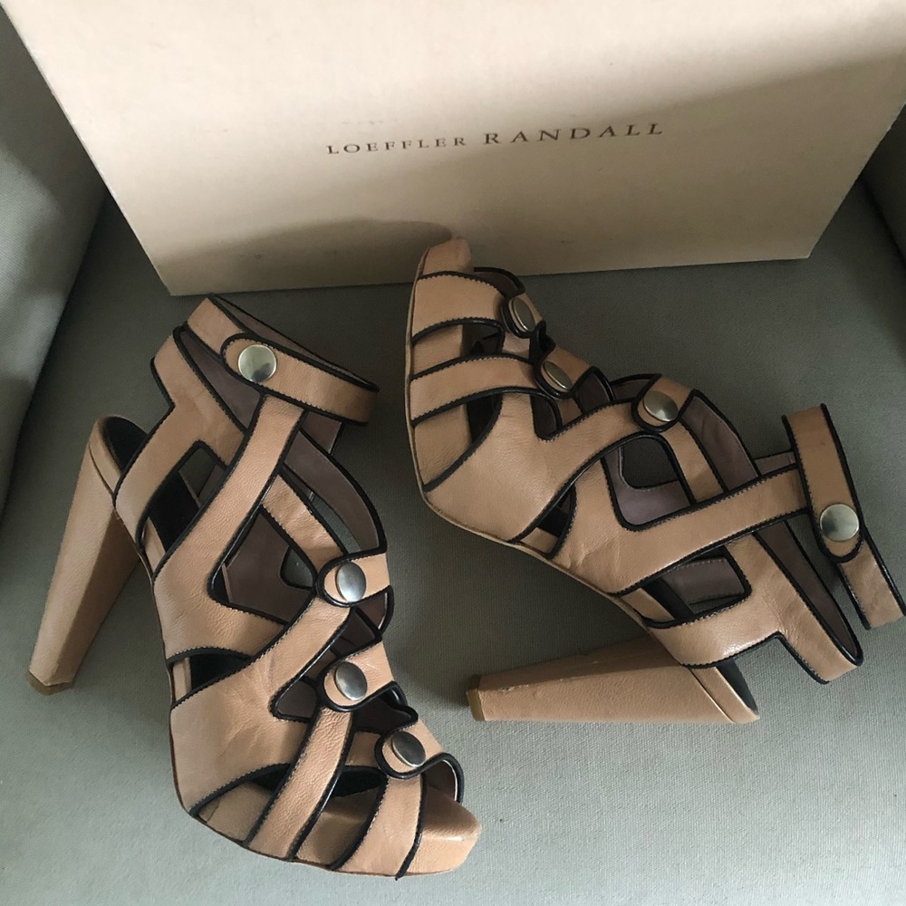 Loeffler Randall Strappy Heels Tan/Blush